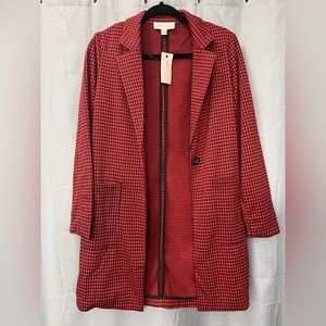 NWT Philosophy Red Houndstooth Jacket